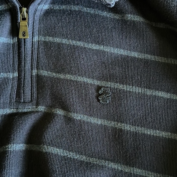 Men's IZOD Quarter-Zip Pullover Navy Top, SIZE XL - Picture 4 of 4